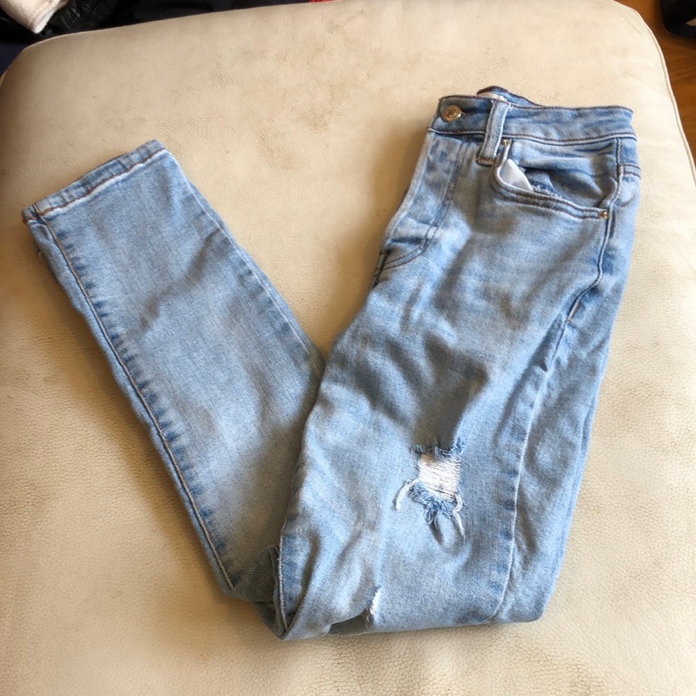 Forever 21 five pocket light blue denim jeans